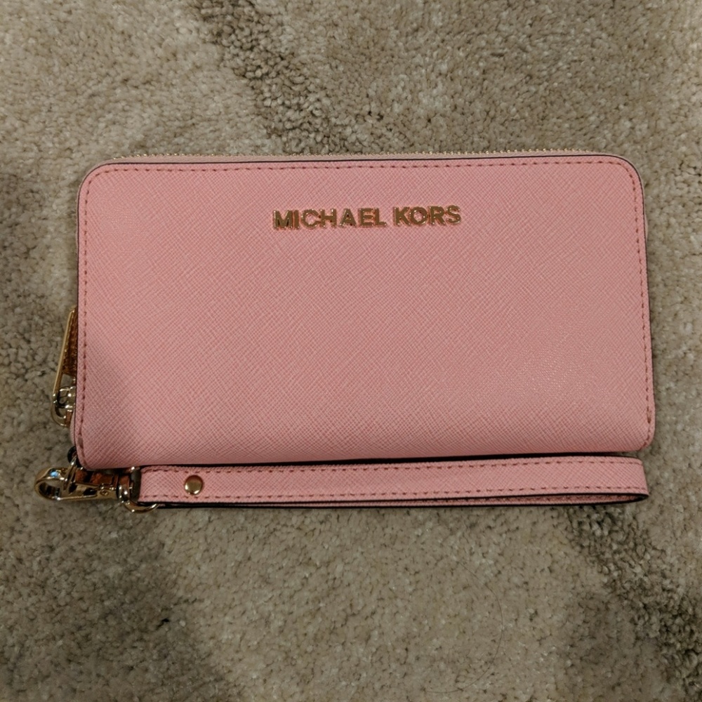 Michael Kors Long Pink Wallet Wristlet